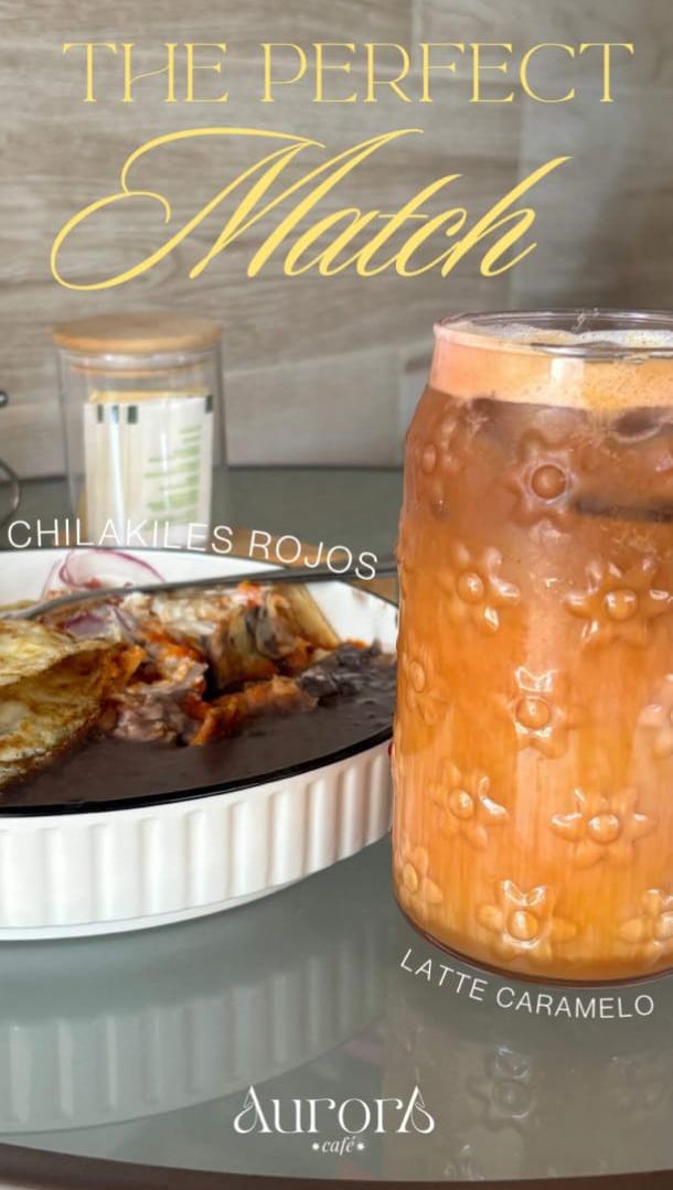 The Perfect Match: Chilaquiles Rojos con Latte Caramelo