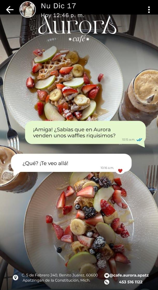 Waffles deliciosos en Café Aurora